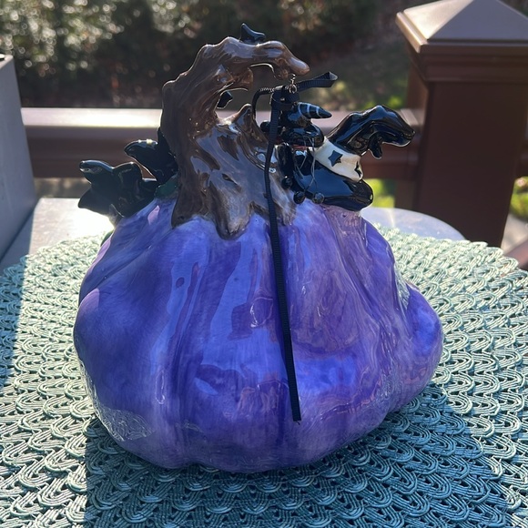 Blue Sky Clayworks Ceramic Purple Pumpkin Decor Figure. 2023 - Picture 6 of 10